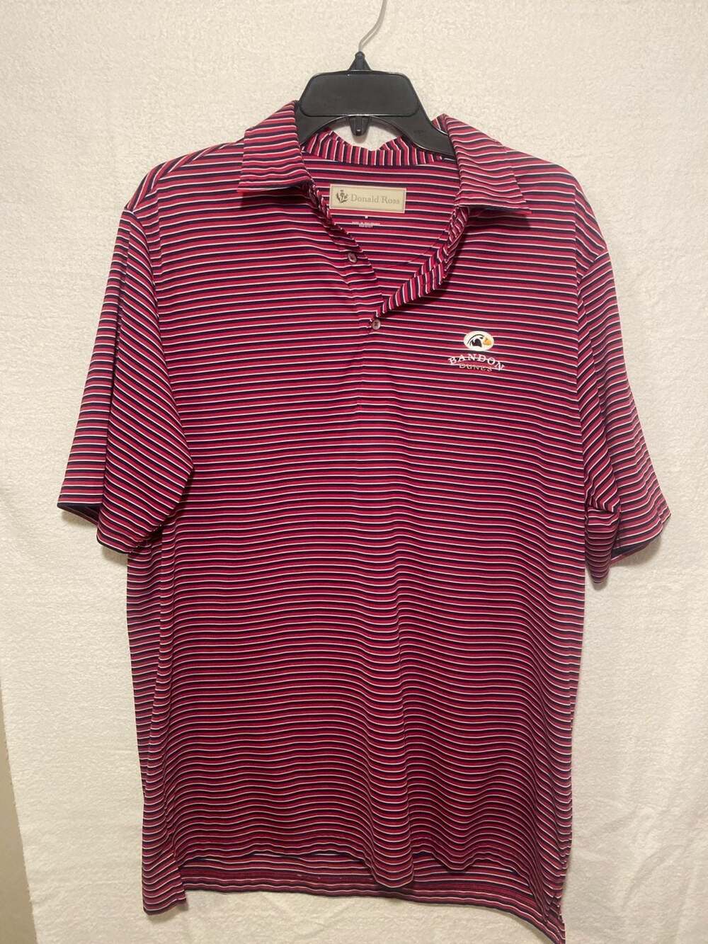 Donald Ross Bandon Dunes Striped Golf Polo Shirt Size M